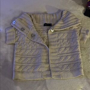 The Limited Cream Cable-Knit Button-Shoulder Cardigan